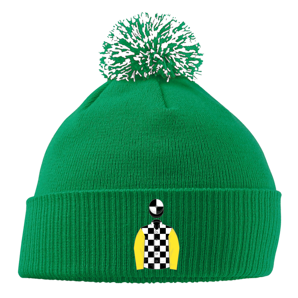 Malcolm C Denmark Embroidered Pom Pom Snowstar Beanie