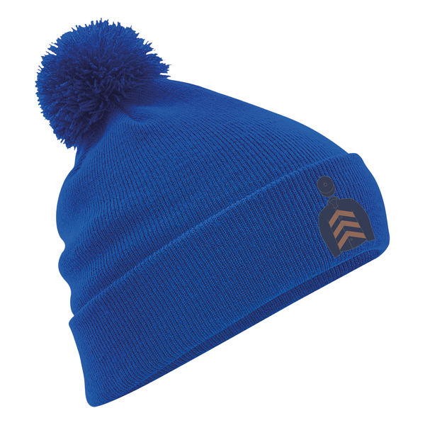 P Davies Embroidered Pom Pom Beanie